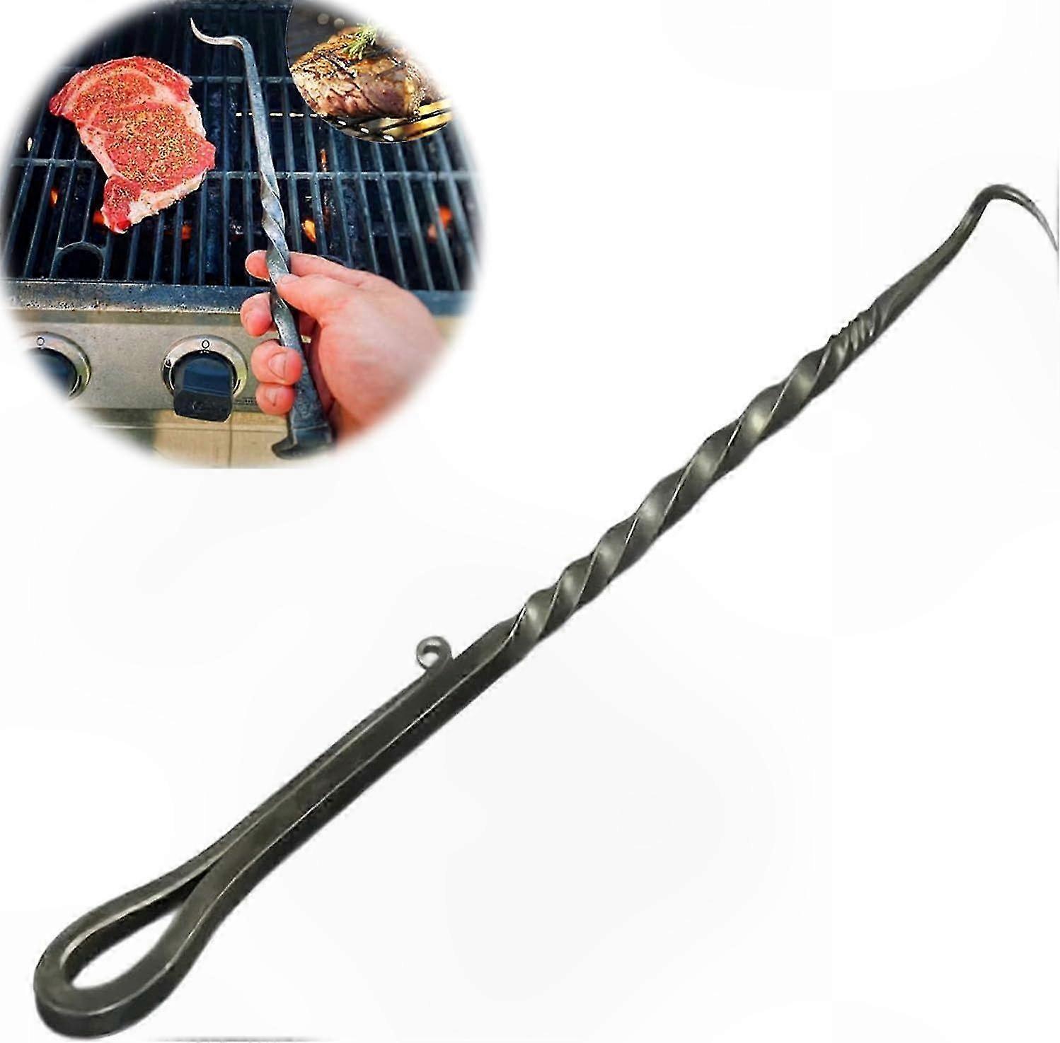 Robuste, Drehbare Grillzange Mit Fleischhaken, Langlebiger Pfannenwender Für Den Außenbereich