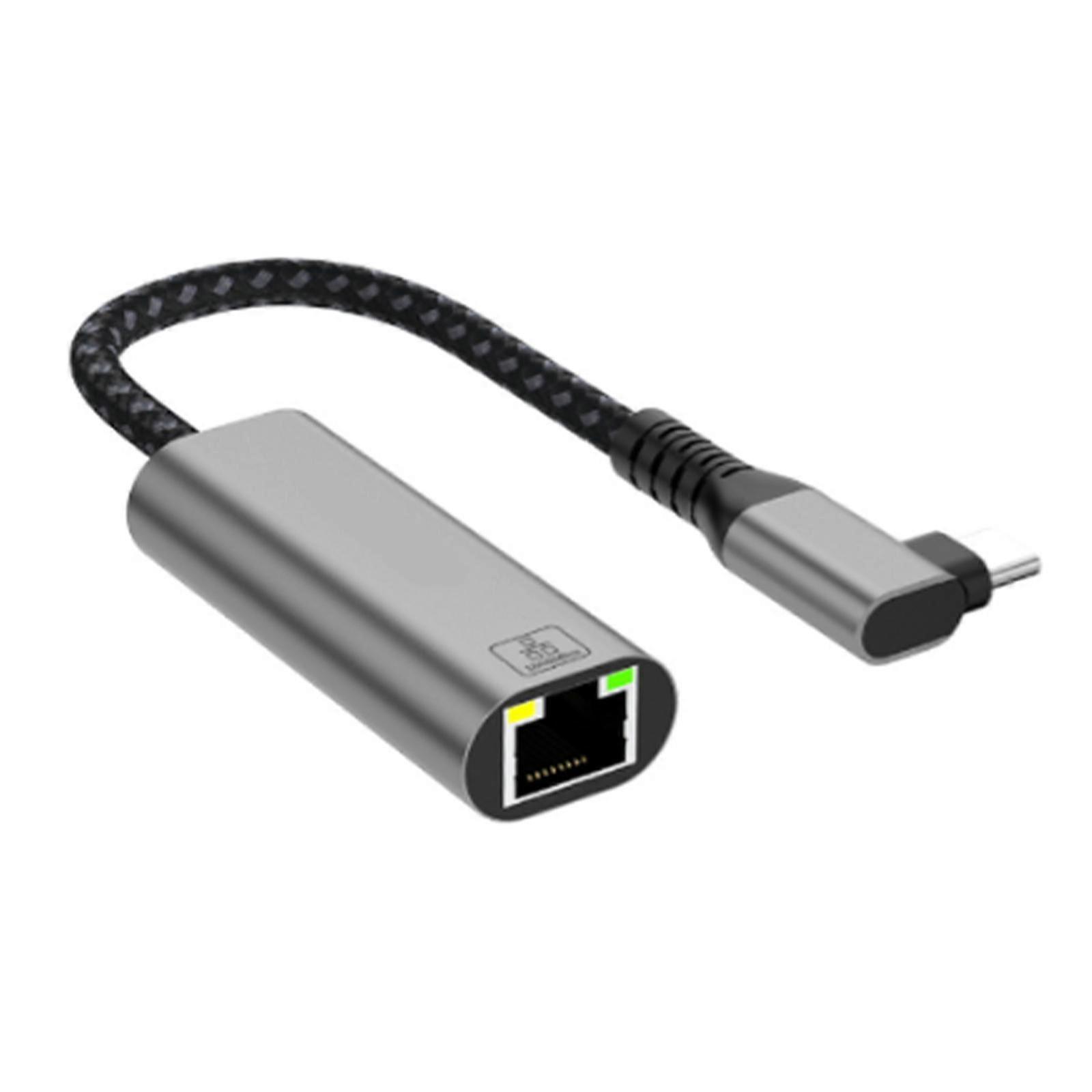 Usb-c-auf-gigabit-rj45-adapter – 90°-winkelstecker Typ C Für Laptops, High-speed-ethernet-lan-dongle