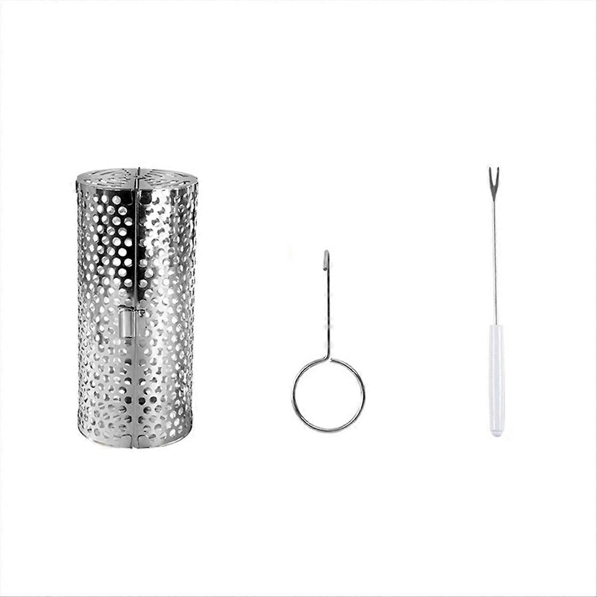 Rollbarer Grillrost Zum Braten, Röhrenförmiger Grillkorb, Kompakter Grillkorb, Zubehör Für Die Zubereitung Von Speisen Im Freien, Kleine Größe Für Fleisch Und Gemüse