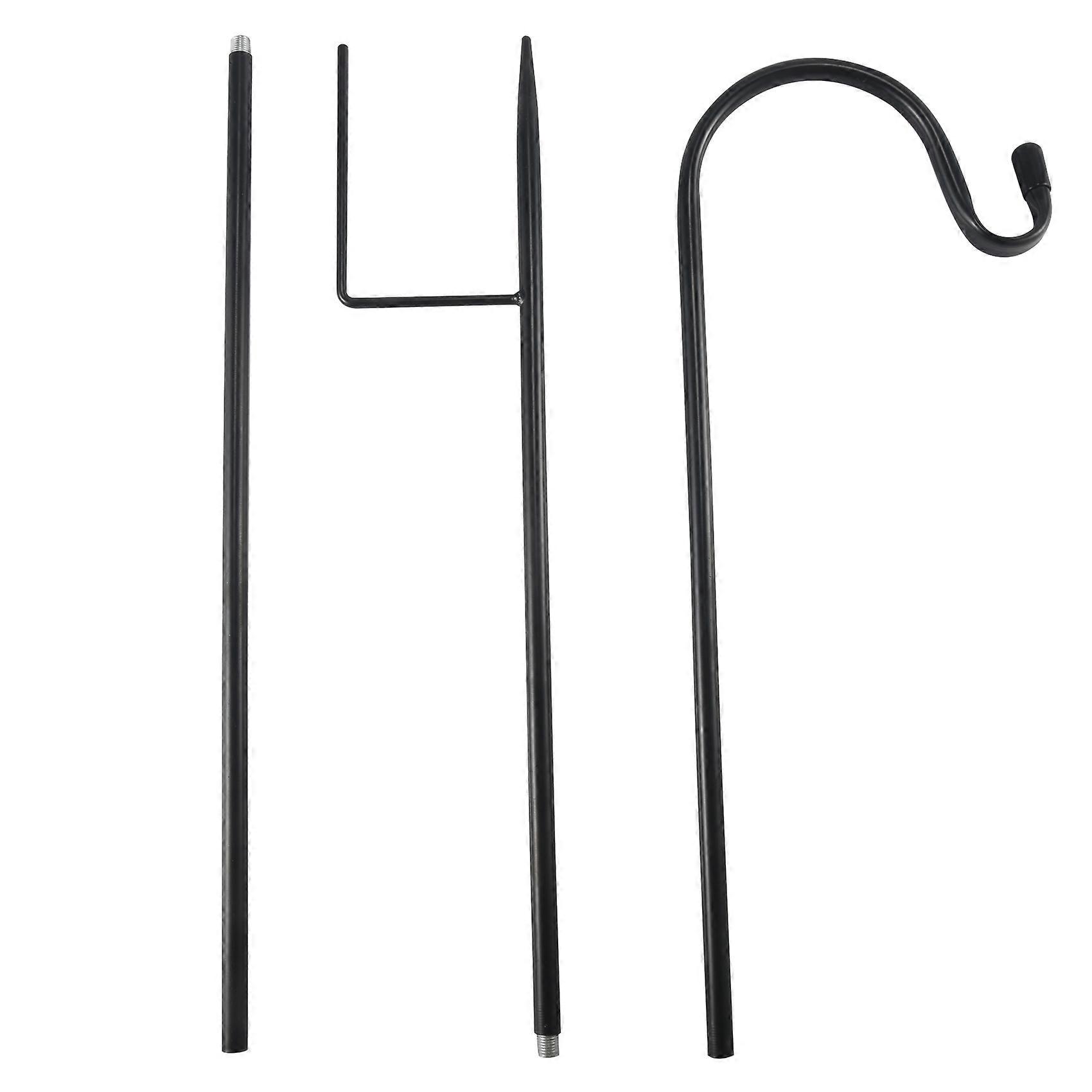 Rostiger Metall-gartenpfahl, Hakenhalterung Für Pflanzen, 120 Cm Stiel, Patinierte Oberfläche, 1 Stück, Dekorativer Anker Für Töpfe Und Hängepflanzen.