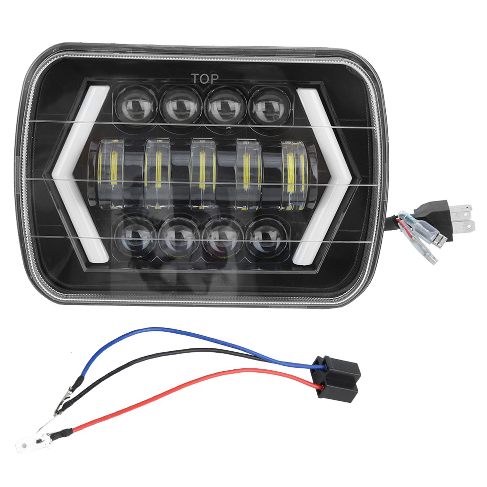 7-zoll-led-scheinwerfer (300 W) Für Jeep Wrangler, Quadratischer Aluminiumscheinwerfer, Leistungsstark Und Wasserdicht