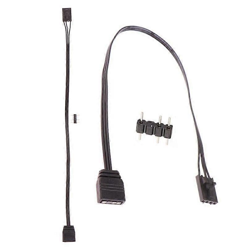 Packung Mit 2 Adaptern 4pin Rgb Auf Standard 3 Pin 5v Argb, 25 Cm Kabel Zum Anschluss Ihrer Beleuchtungsgeräte.