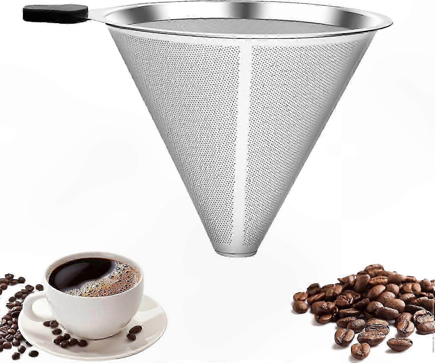 Permanenter Kaffeefilter Aus Edelstahl, Wiederverwendbar Und Leicht Zu Reinigen, Ideal Für Die Kaffeezubereitung Zu Hause, Umweltfreundliches, Papierloses Design