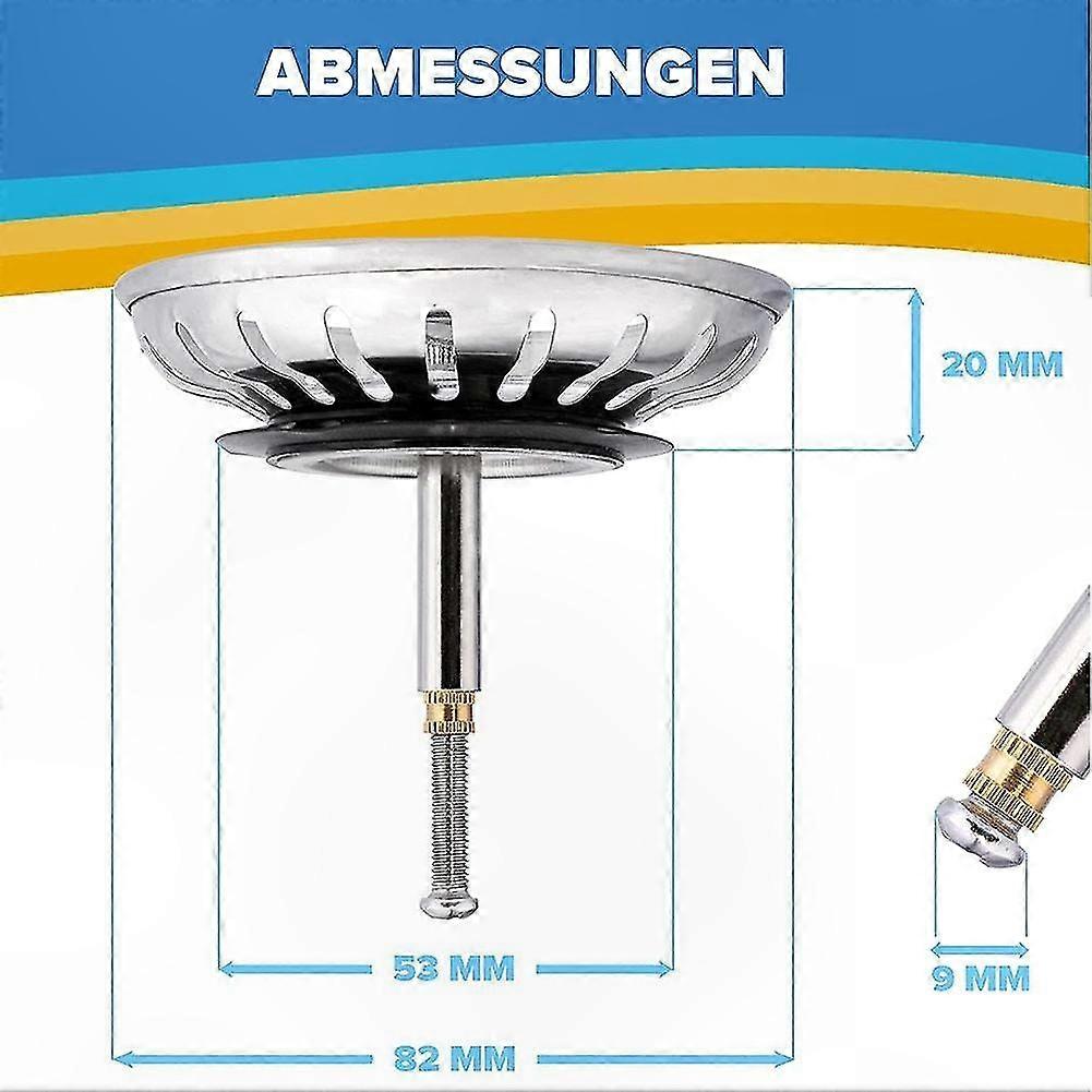 Abflussstopfen Aus Edelstahl, Ersatzstopfen Für Waschbecken, Standardgröße, 2er-pack, Für Küche Und Bad