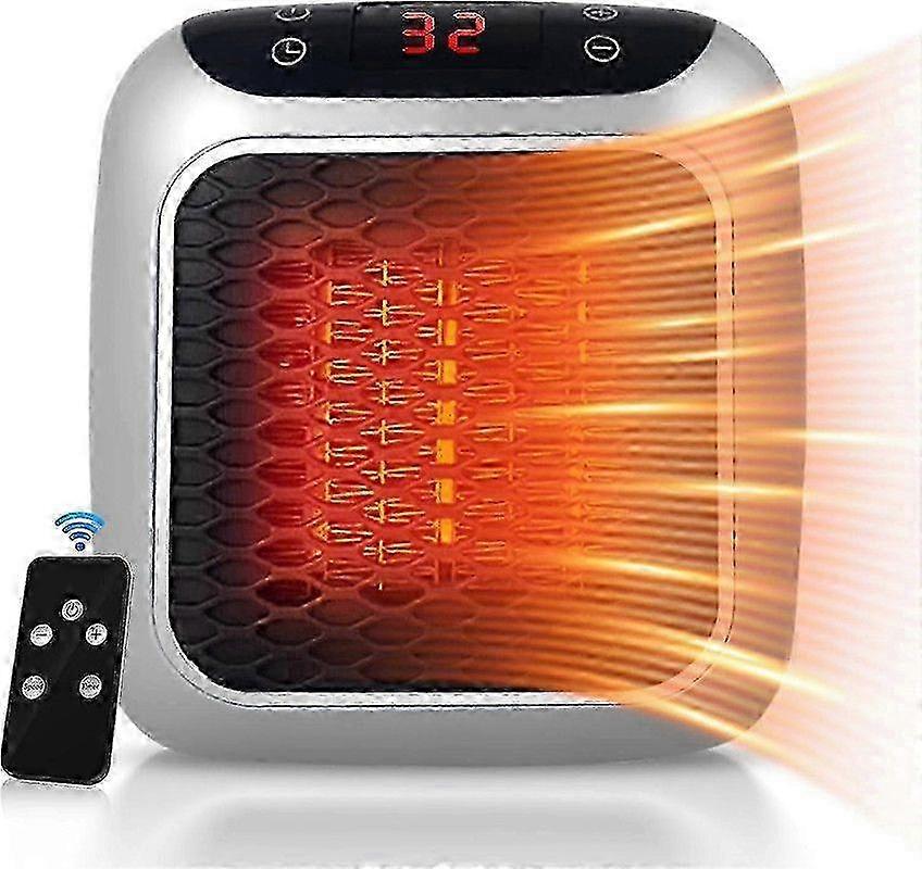 Tragbarer 800-w-keramik-heizlüfter Mit Fernbedienung, 12-stunden-timer, 2 Heizstufen Und Led-anzeige – Ideal Für Zuhause Und Büro