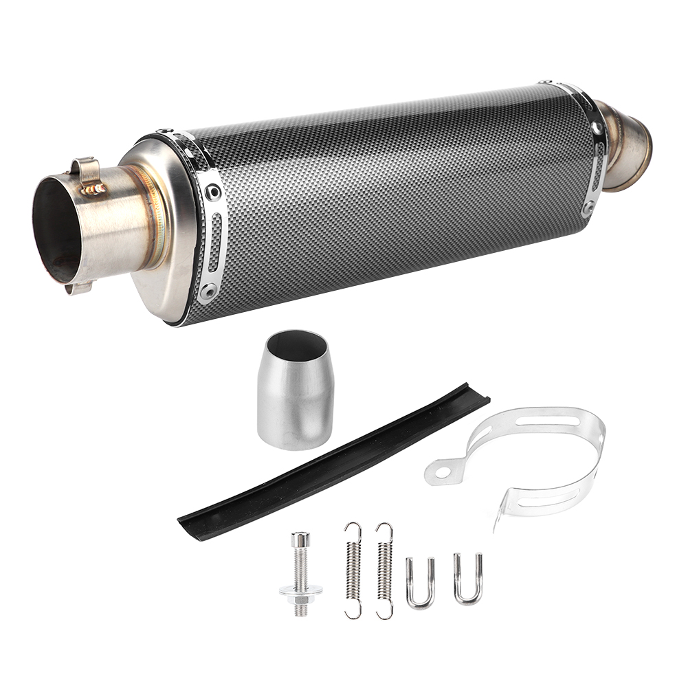 Universelles 51-mm-/2-zoll-auspuffrohr Aus Kohlefaser Für Motorräder Und Roller, Kompatibel Mit Yamaha R3, R6 Und R15