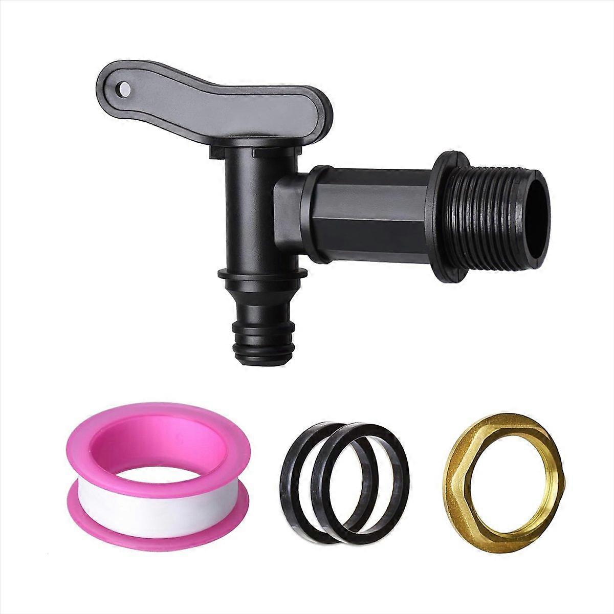 3/4-zoll-wassertankhahn, Robuste Messingmutter, Wasserdichte Verschraubung Für Regentonnen, Langlebiger Gartenhahn, Standard-gewindeanschluss, Ideal Für Außentanks.