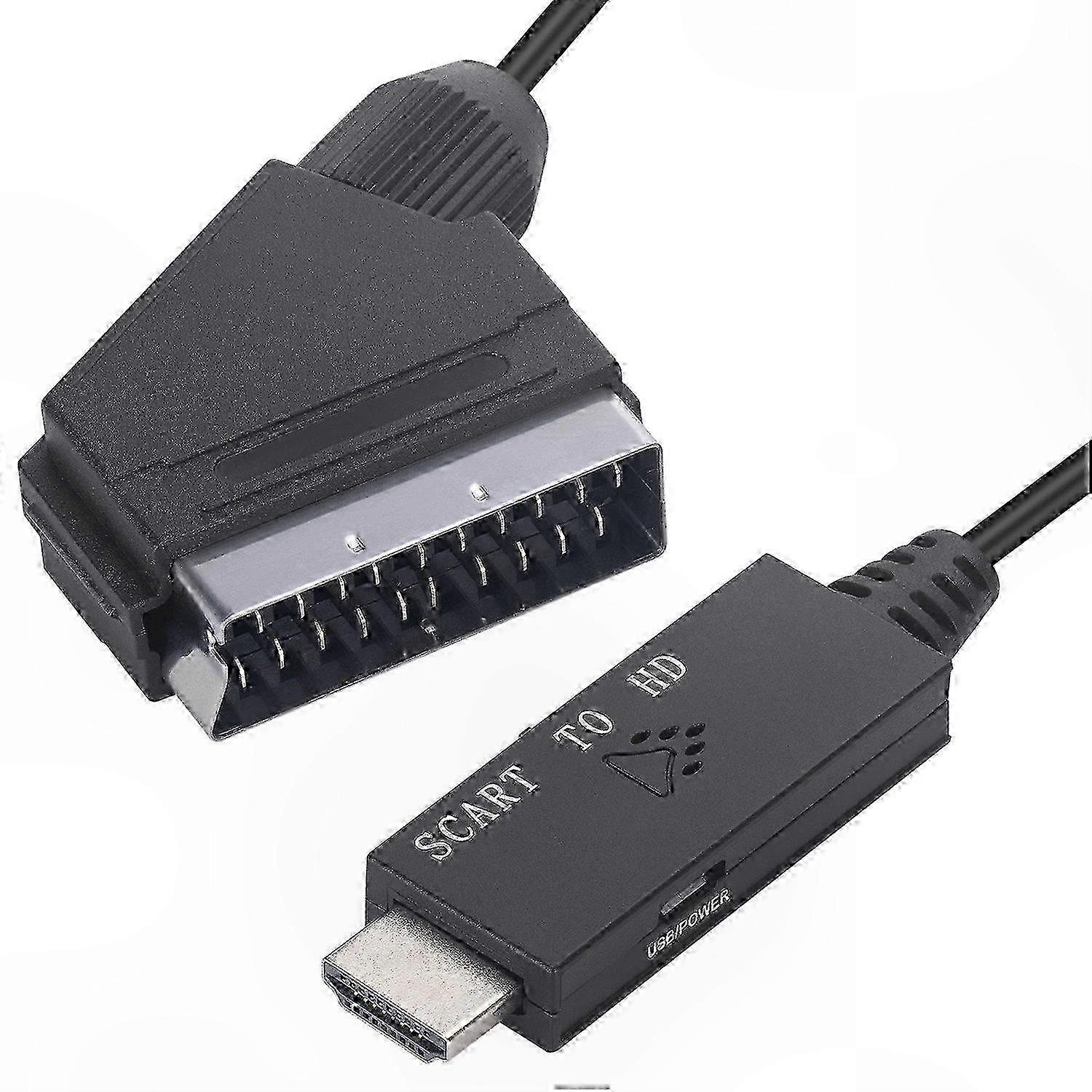 Scart-zu-hdmi-konverteradapter Für Dvd-video-hdtv, Hd-videoausgang, Moderner Tv-anschluss, Kabel Im Lieferumfang Enthalten.