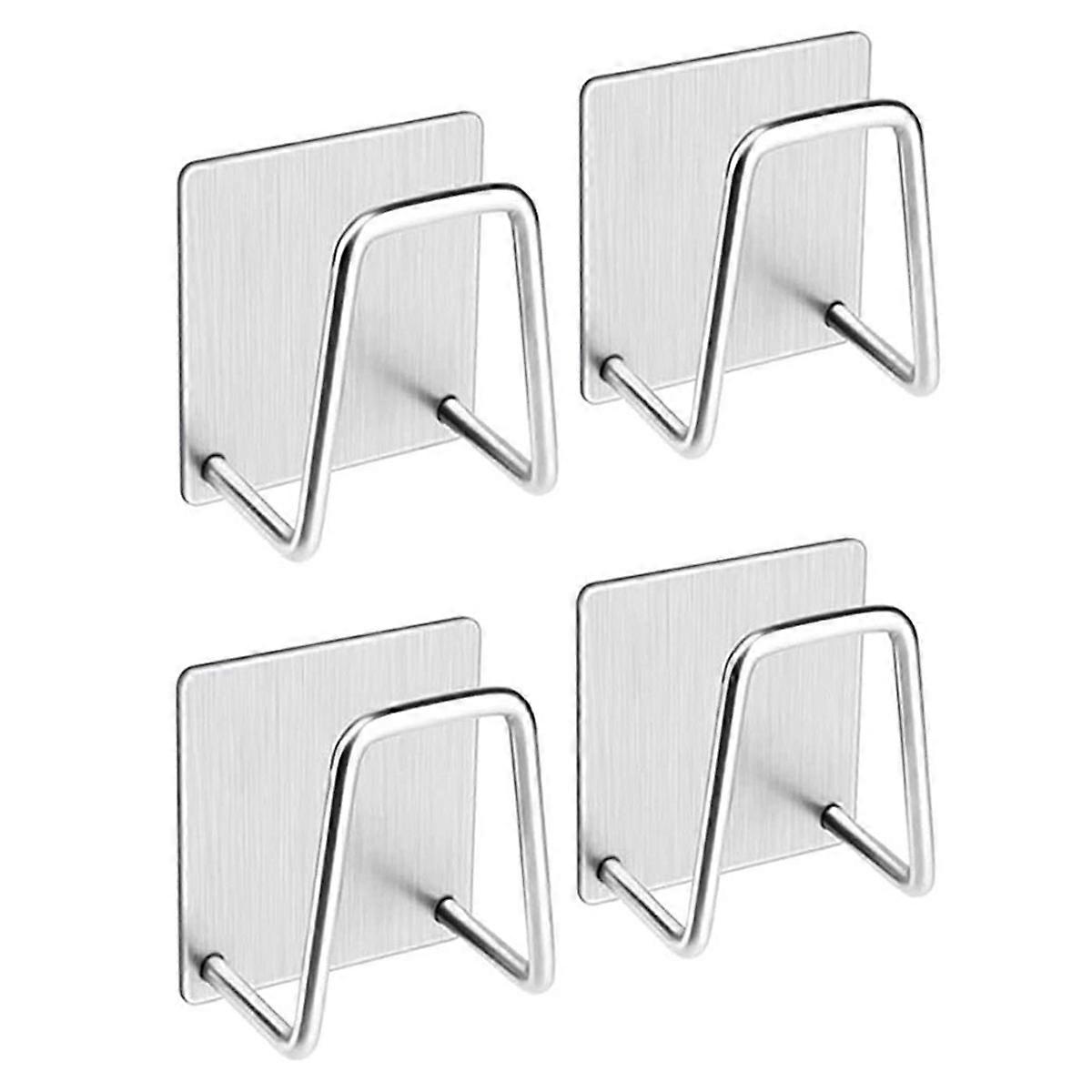 Abtropfgestell Für Schwämme Und Tücher Ohne Perforation, Spülbecken-aufbewahrungsgestell, 4-teilig, Abtropfgestell Aus Edelstahl, Wandmontierter Küchenorganizer, Robuster Schwammhalter.