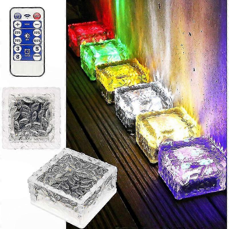 4 Led-solarleuchten Mit Fernbedienung, Farbenfrohe Außenbeleuchtung Für Garten, Einfahrt, Hof, Teich Und Boden