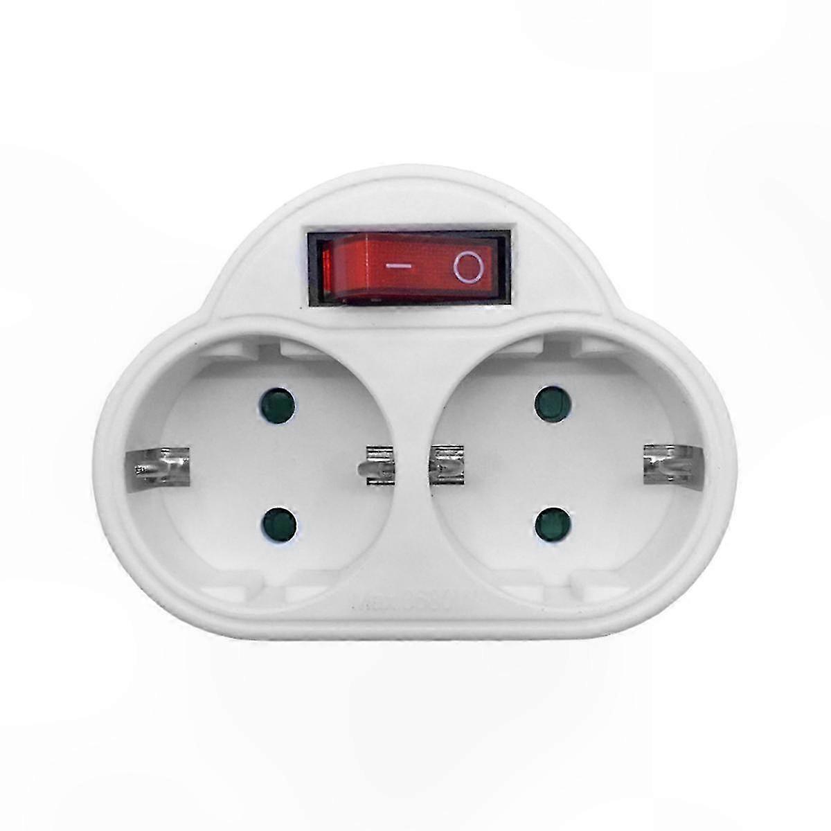 Universeller Doppelsteckdosenadapter Mit Schalter, Eu-standard 250 V 16 A, Mehrfachsteckdosen