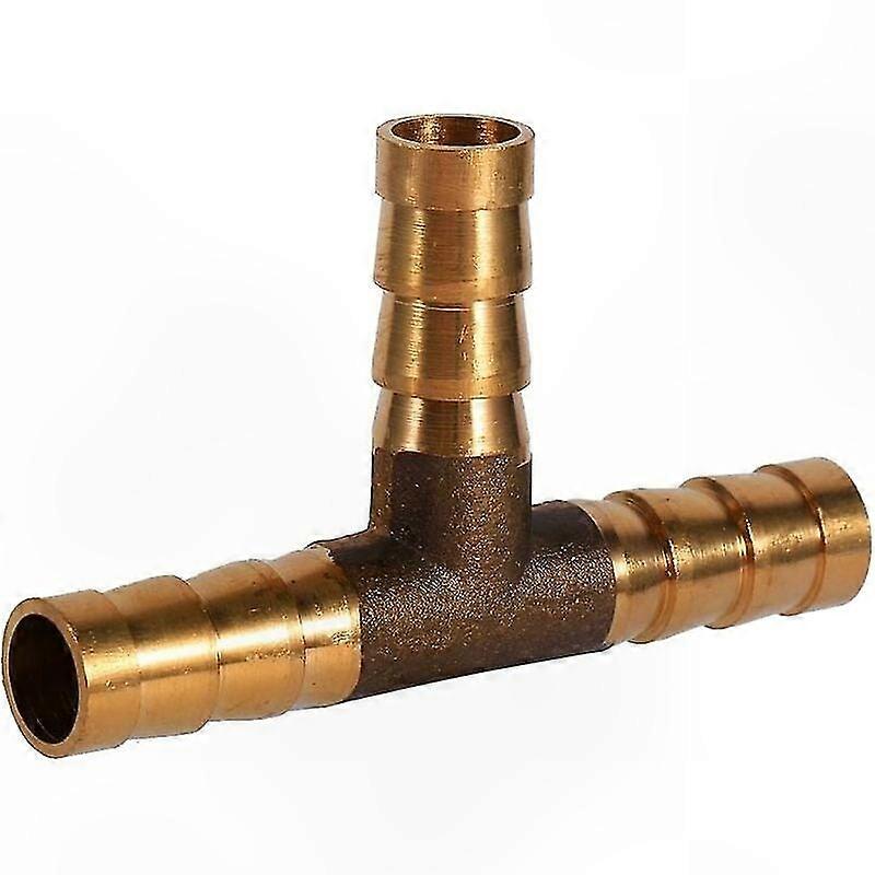 3-wege-messingverschraubung, Schlauchtüllenadapter Für 8-mm-schläuche, T-stück Für Kraftstoff, Luft, Wasser, Gas, Öl – 2er-pack