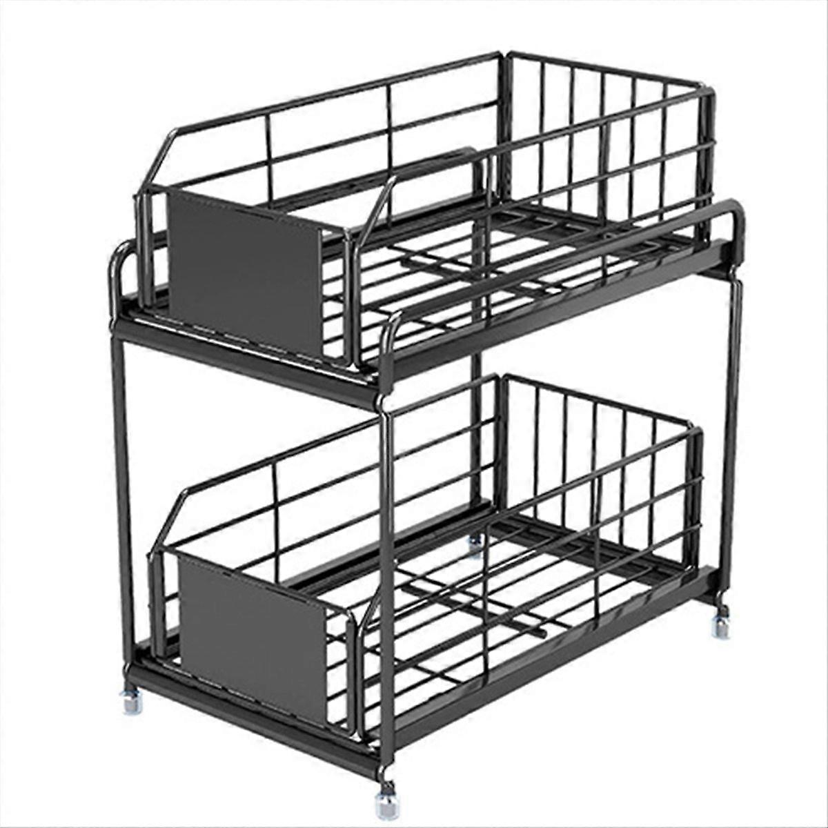 2-stöckiges Schubladenregal, Multifunktionaler Küchenorganizer, Stapelbares Regal