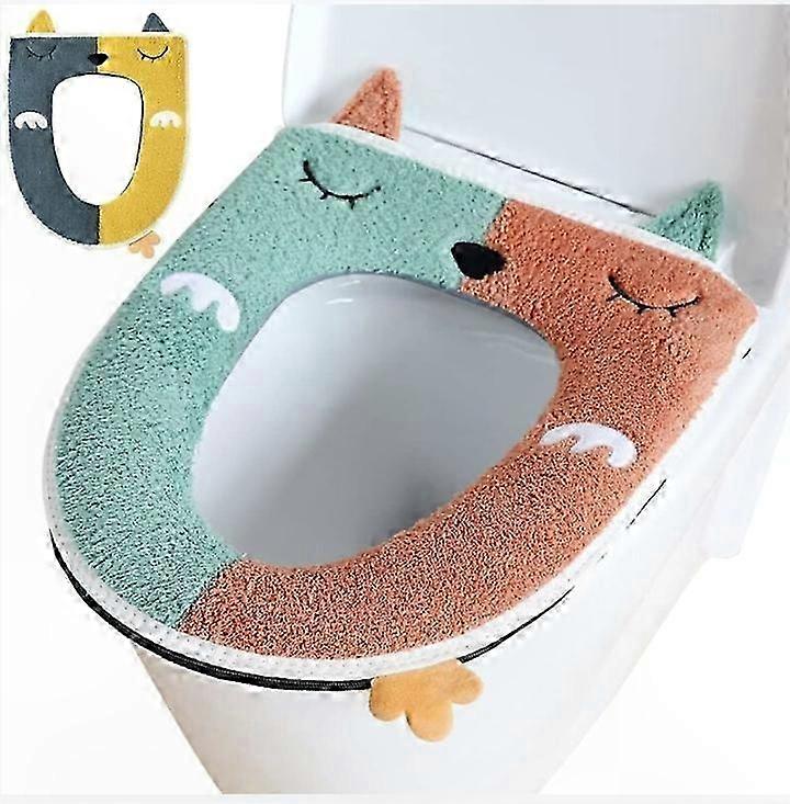 Set Mit 2 Waschbaren, Universellen Wc-sitzbezügen Mit Reißverschluss Und Antimikrobiellen Pads Für Toilette Und Badezimmer
