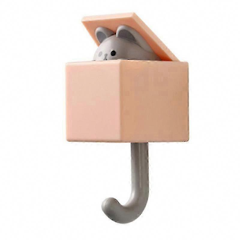 Selbstklebende Haken Mit Cartoon-katzenmotiv Für Schlafzimmertüren, Wandhaken Für Schlüssel, Regenschirm, Handtuch, Hut, 6er-set, Kein Bohren Erforderlich, Wanddekoration