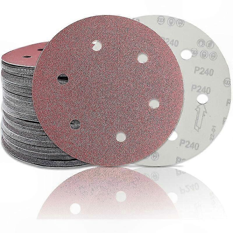 Packung Mit 20 Schleifscheiben, 225 Mm, Körnung 80, Rundes 6-loch-schleifpapier Für Gipsschleifer Und Langhalsschleifer.