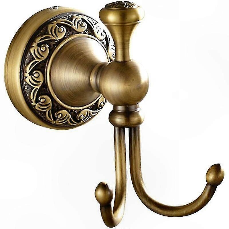 Set Aus 2 Vintage-wandhaken Aus Messing Mit Toilettenpapierhalter, Antikgold-finish, Wellendesign, Badezimmeraccessoire