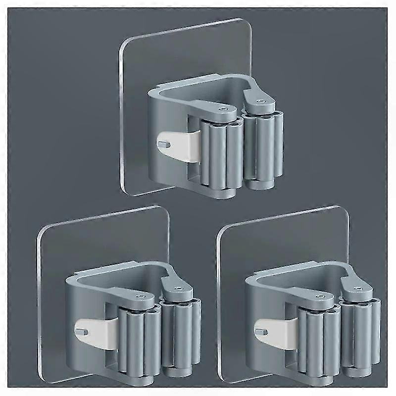 Set Mit 3 Selbstklebenden Besenhaken, Mopphalter Ohne Bohren, Wandmontage Zur Aufbewahrung Von Reinigungszubehör (küche, Badezimmer, Garage, Garten)