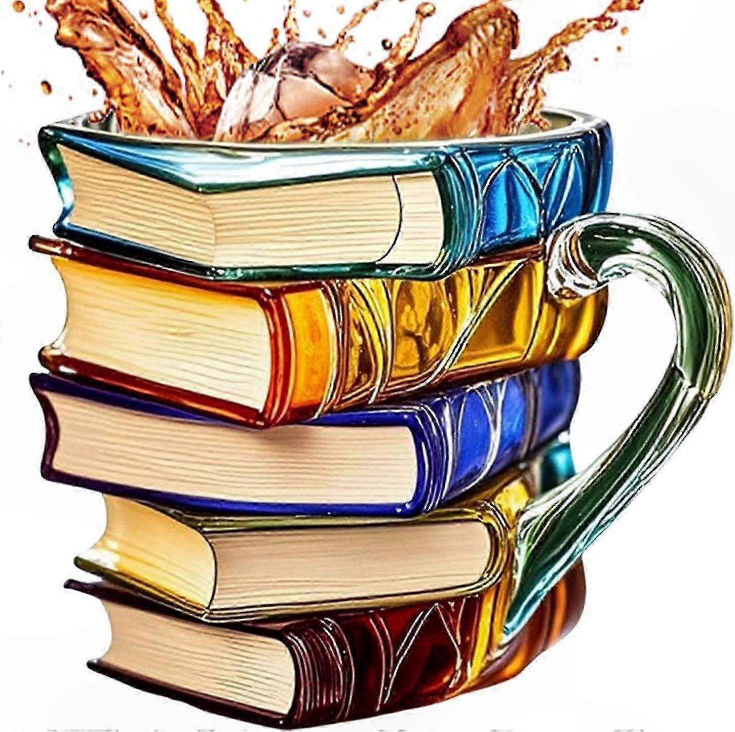 3d-buchbecher, Keramik-kaffeebecher Für Heiße Und Kalte Getränke, Originelle Geschenkidee Für Leseratten Und Bücherliebhaber