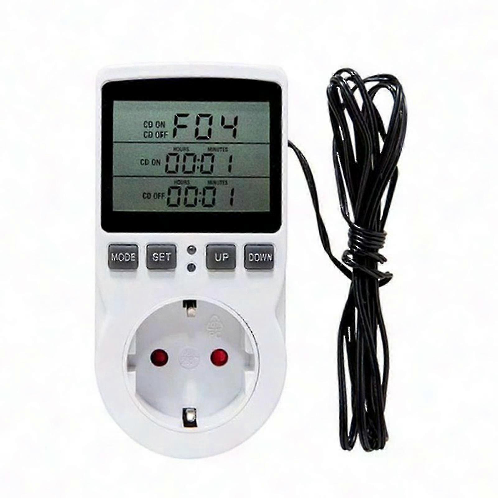 16a 230v Digitalthermostat Mit Großem Lcd-display, Programmierbarer Steckdose Für Heizmatte, Eu-stecker