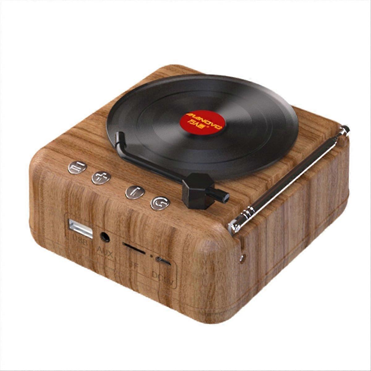 Manovo Tragbarer Bluetooth-lautsprecher, Mini-musiklautsprecher Mit Bass, Holzoptik, Tragbar Und Leicht