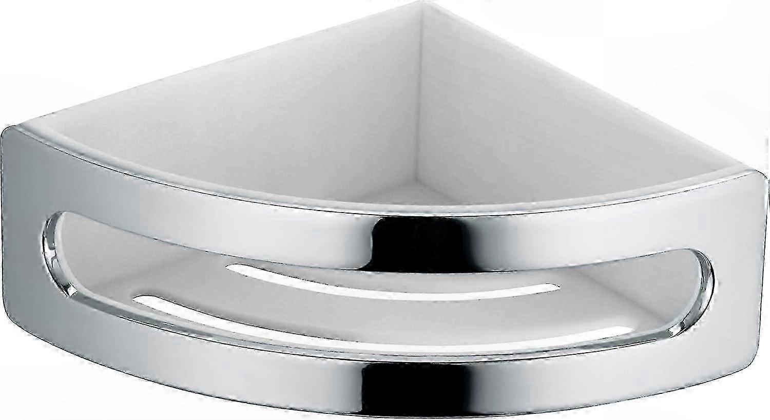 Eckduschablage In Chrom Und Weiß, Stilvolles Badezimmerregal, Stabile Wandmontage, 3 Ebenen, Modernes Design, Ideal Zur Optimalen Raumnutzung.