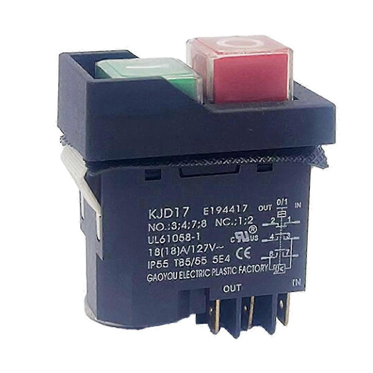 Ip55 Wasserdichter Elektromagnetischer Drucktaster, 6-poliger Sicherheitsschalter Für Industriemaschinen Und -geräte