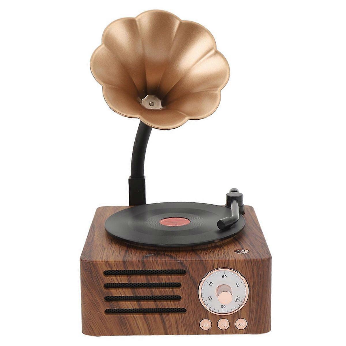 Bluetooth-kopfhörer In Form Eines Retro-grammophons, Tragbarer Kabelloser Lautsprecher, Kompakter Lautsprecher Im Vintage-design, Hochwertiges Audio-streaming, Kompatibel Mit Allen Geräten, Ideal Für