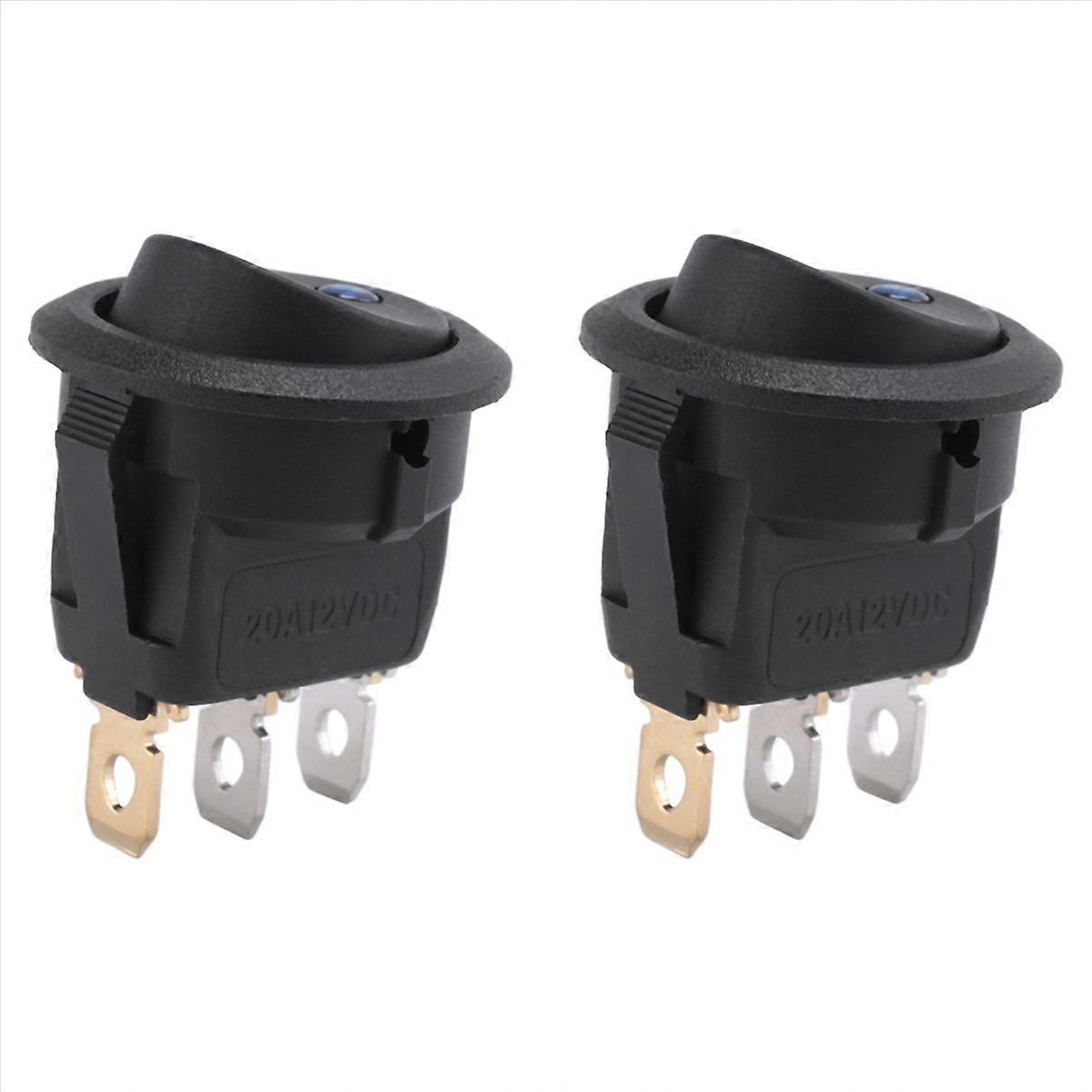 Runder Blauer Led-wippschalter 12v 20a, 8er-pack Mit 24 Drähten, Für Auto Und Boot