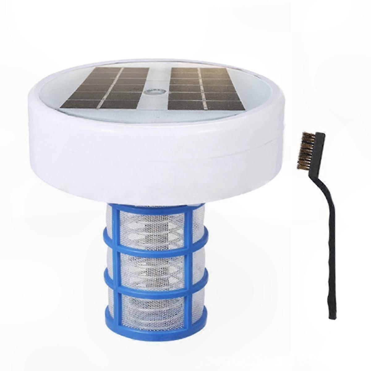 Solar-wasserreiniger Für Schwimmbäder, Mit Kupferionisator-schwimmer, Chemikalienfrei, Energiesparend, Geeignet Für Außenpools, Autarkes Modell.
