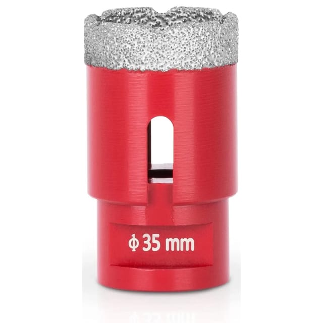 PROREGAL Diamant Bohrkronenaufsatz Premium Crystal 35 mm für Fliesen Glas Feinsteinzeug Keramik Granit Steinfliesen Winkelschleifer Flex M14