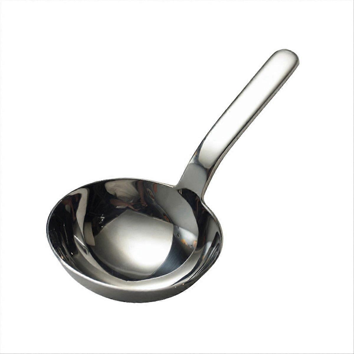 Tiefer Suppenlöffel Aus Dickem Edelstahl, Kurzer Griff, Robuste Schöpfkelle Für Suppen Und Soßen, Für Den Täglichen Gebrauch.