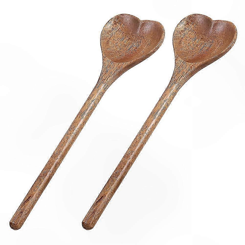 Herzförmiger Holzlöffel Zum Backen Und Servieren, Hellbraun, 25,4 X 7,1 X 1,3 Cm, 2er-set