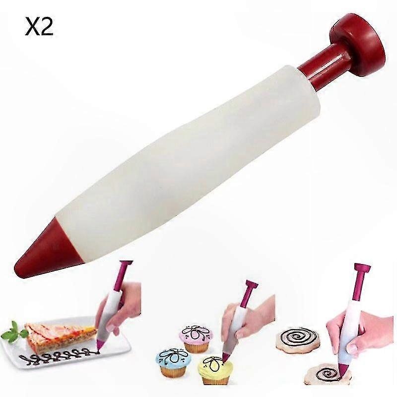 Set Mit 2 Silikon-dekorationsstiften Zum Beschriften Von Kuchen, Schokoladenglasur Und Gebäckkreationen