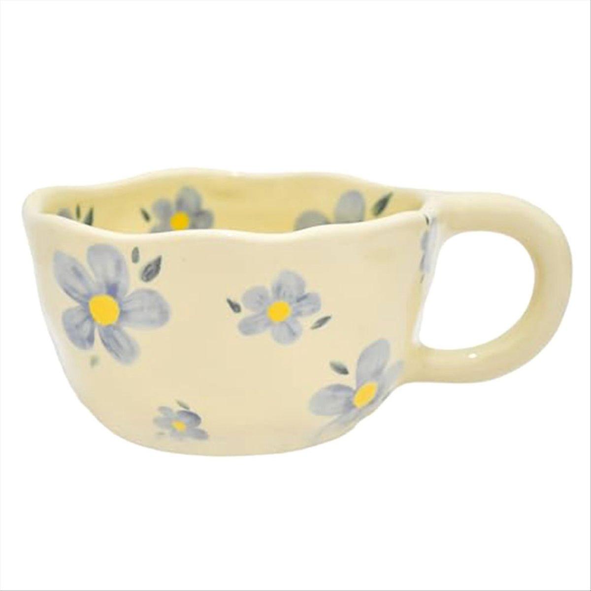 Elegante Keramik-kaffeetasse Mit Blumenmuster, 250 Ml, Kunstvolle Tasse Für Heißgetränke, Edles Geschenk.