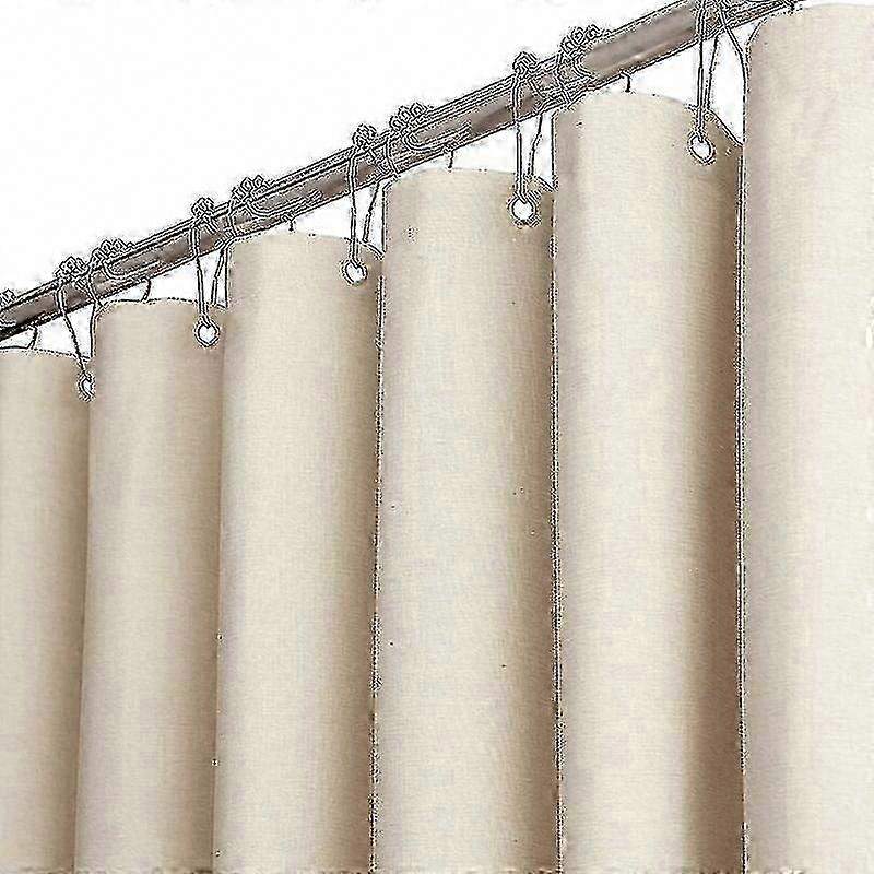 Extra Langer Duschvorhang 180 X 240 Cm Aus Leinenstrukturiertem Polyester, Luxuriöses Hotel-set Mit 12 Kunststoffhaken, Dickes, Strapazierfähiges Gewebe, Große Größe Für Badezimmer.