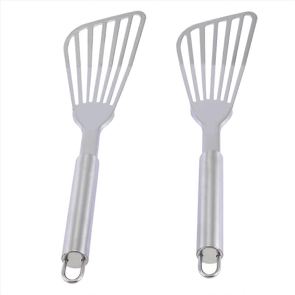 12,5 Zoll (ca. 32 Cm) Langer Küchenspatel Aus Edelstahl, 2er-set, Ergonomischer Griff, Langlebiges Kochutensil, Ideal Zum Wenden Und Servieren