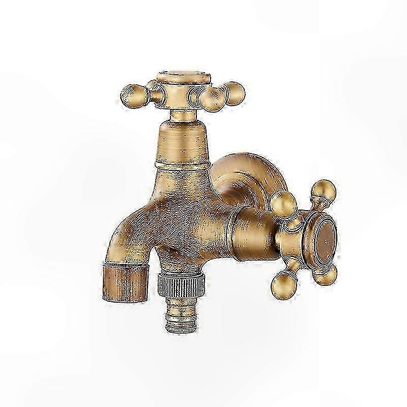 Retro-wandarmatur Mit Doppelfunktion Für Bad Und Garten, Poolarmatur Aus Antikem Messing, Außenauslauf Im Europäischen Stil, Klassisches Design