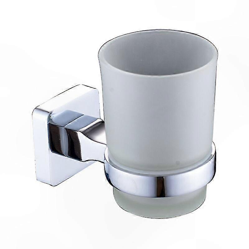 2-teiliger, Wandmontierter Zahnbürstenhalter Aus Mattiertem Glas Und Hochwertigem Edelstahl, Robuste Wandhalterung, Stilvoller Und Langlebiger Badezimmerorganizer.