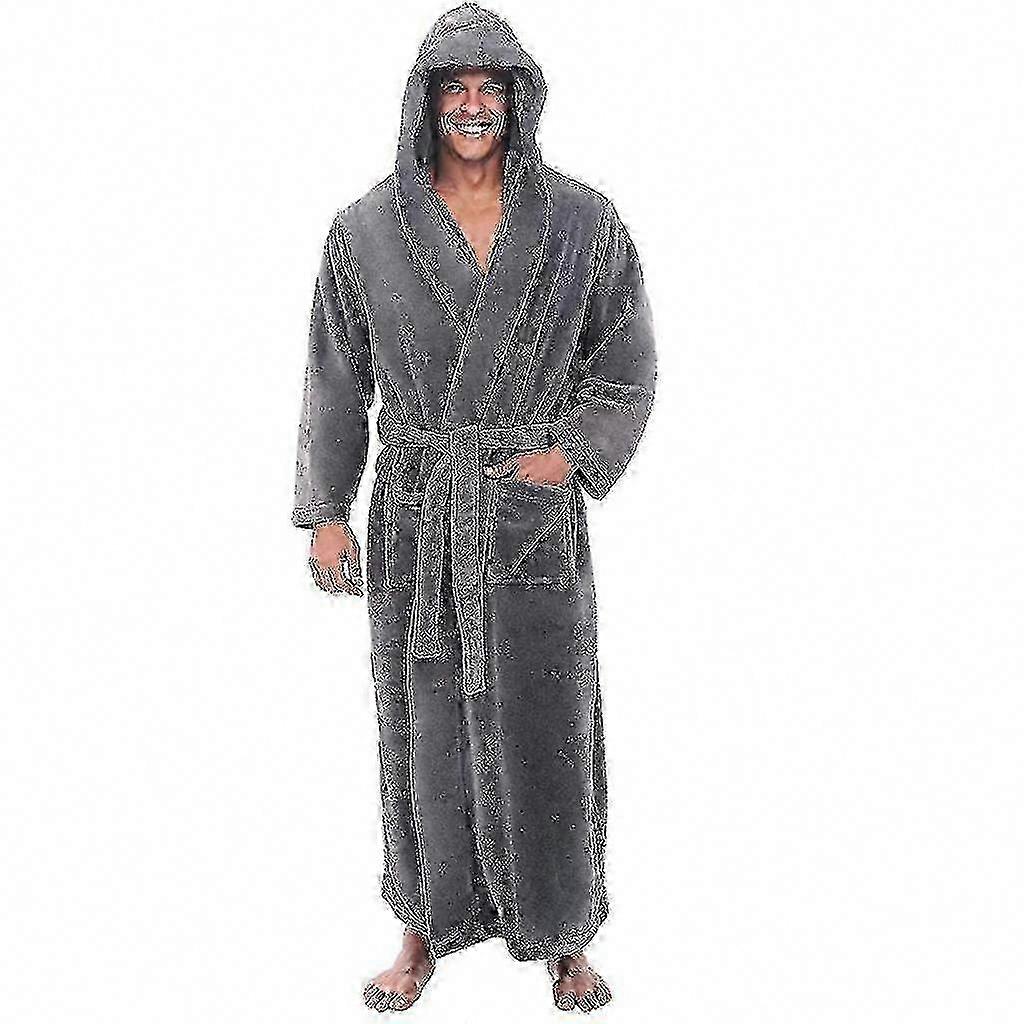 Langer Herren-bademantel Mit Kapuze Für Hotel, Spa Oder Zuhause, Ultraweicher Frottee-bademantel, Rundum-design Für Angenehm Trockenen Tragekomfort, Ideales Geschenk
