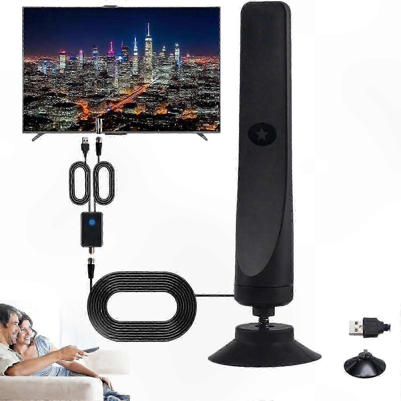 Hd-tv-antenne Mit 100 Kanälen, 80 Km Reichweite, 3 M Kabel, Für Den Innen- Und Außenbereich, Klarer Digitaler Empfang, Wandmontage Inklusive, Ideal Für Zuhause Und Camping.