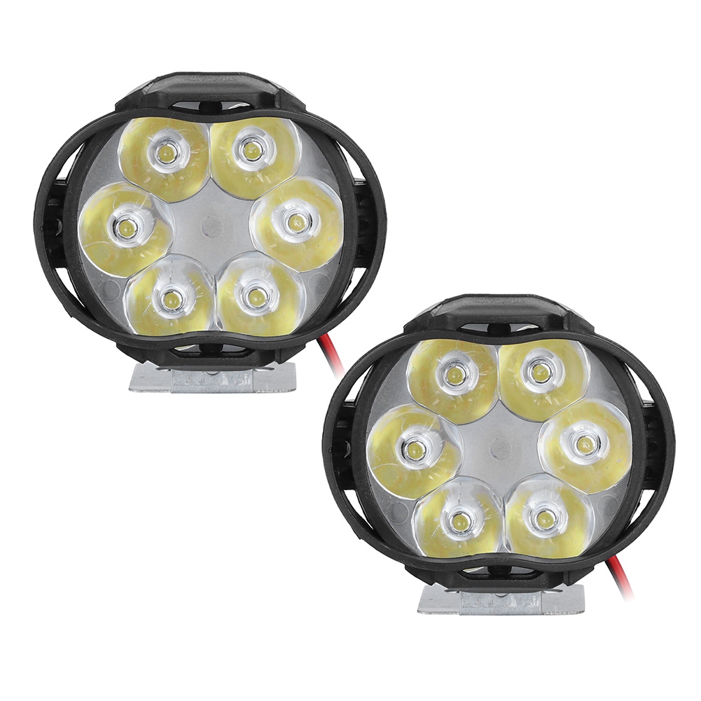 2 Stück Motorrad-nebelscheinwerfer Mit 6 Leds, Universelle 12v-scheinwerfer, Wasserdichte Scheinwerfer