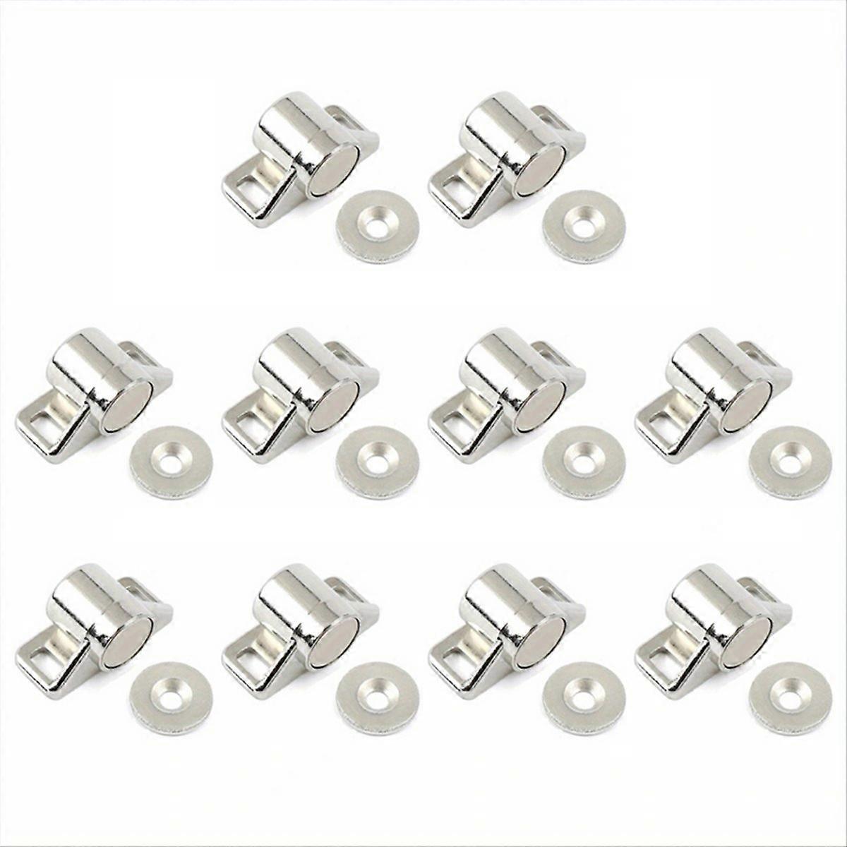 Magnetischer Küchenschrankverschluss, Schrankverschluss Mit Automatischer Schließung, Möbelbeschlag, Unsichtbare Befestigung, 2er-set, Edelstahl, Nickel-finish, Für Den Innenbereich.