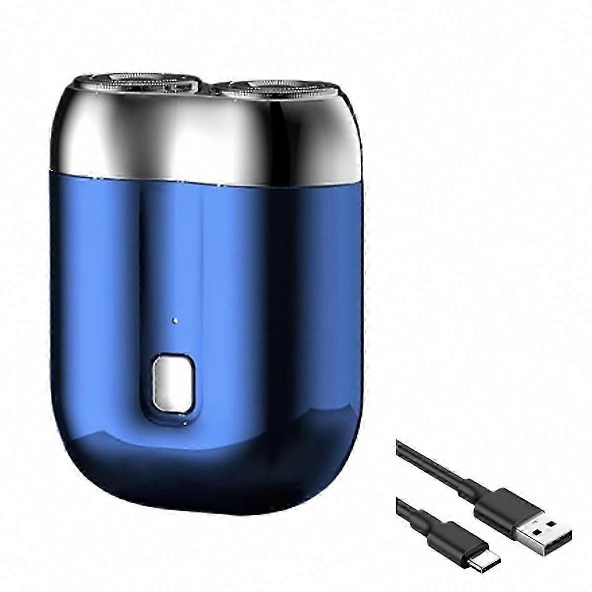 Elektrische Bartbürste Mit Zwei Bürstenköpfen, Kompakter Wiederaufladbarer Reiserasierer Für Herren, Tragbarer Usb-trimmer, Wasserdichtes Gesichtspflegeset.