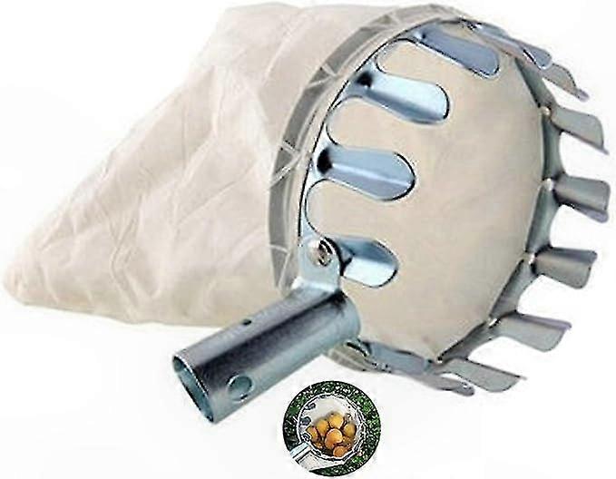 Gartenobstpflücker Mit Metallkopf Und Auffangsack Für Zitrusfrüchte, Birnen, Pfirsiche Und Andere Früchte, Robuster Erntehelfer Mit Langem Griff, Ideal Für Obstgärten Und Gemüsegärten.