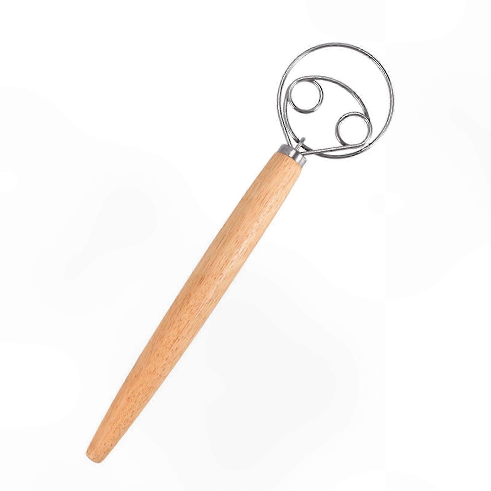 Küchenquirl Aus Edelstahl Mit Holzgriff Für Gebäck Und Pizza, Robuster Mixer, Professionelles Zubereitungswerkzeug
