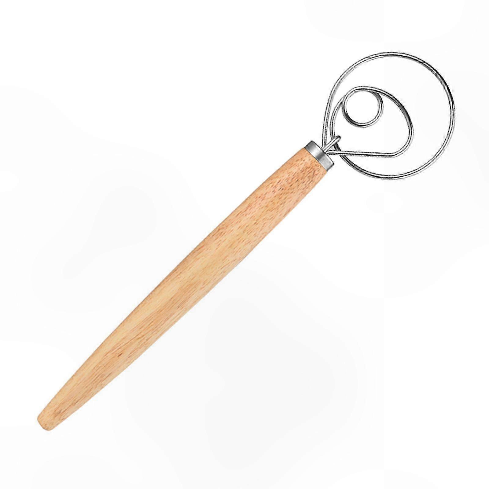 Teigrührer Aus Edelstahl Mit Holzgriff Zum Mischen Von Gebäck Und Pizza