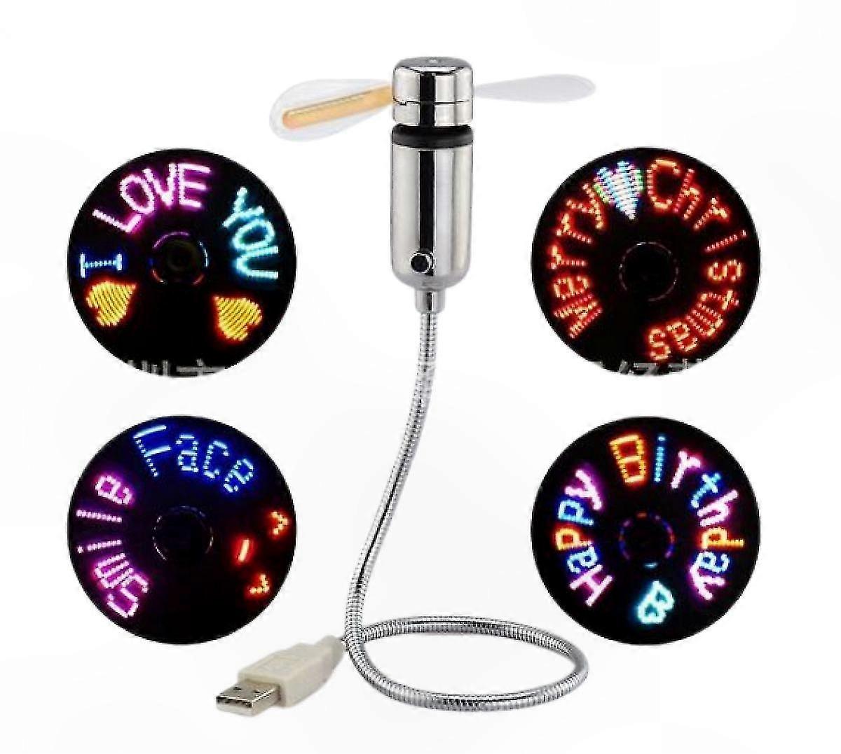 Programmierbarer Led-usb-lüfter, Flexibler Schwanenhals-mini-schreibtisch, Mehrfarbige Beleuchtung Für Laptop Und Pc