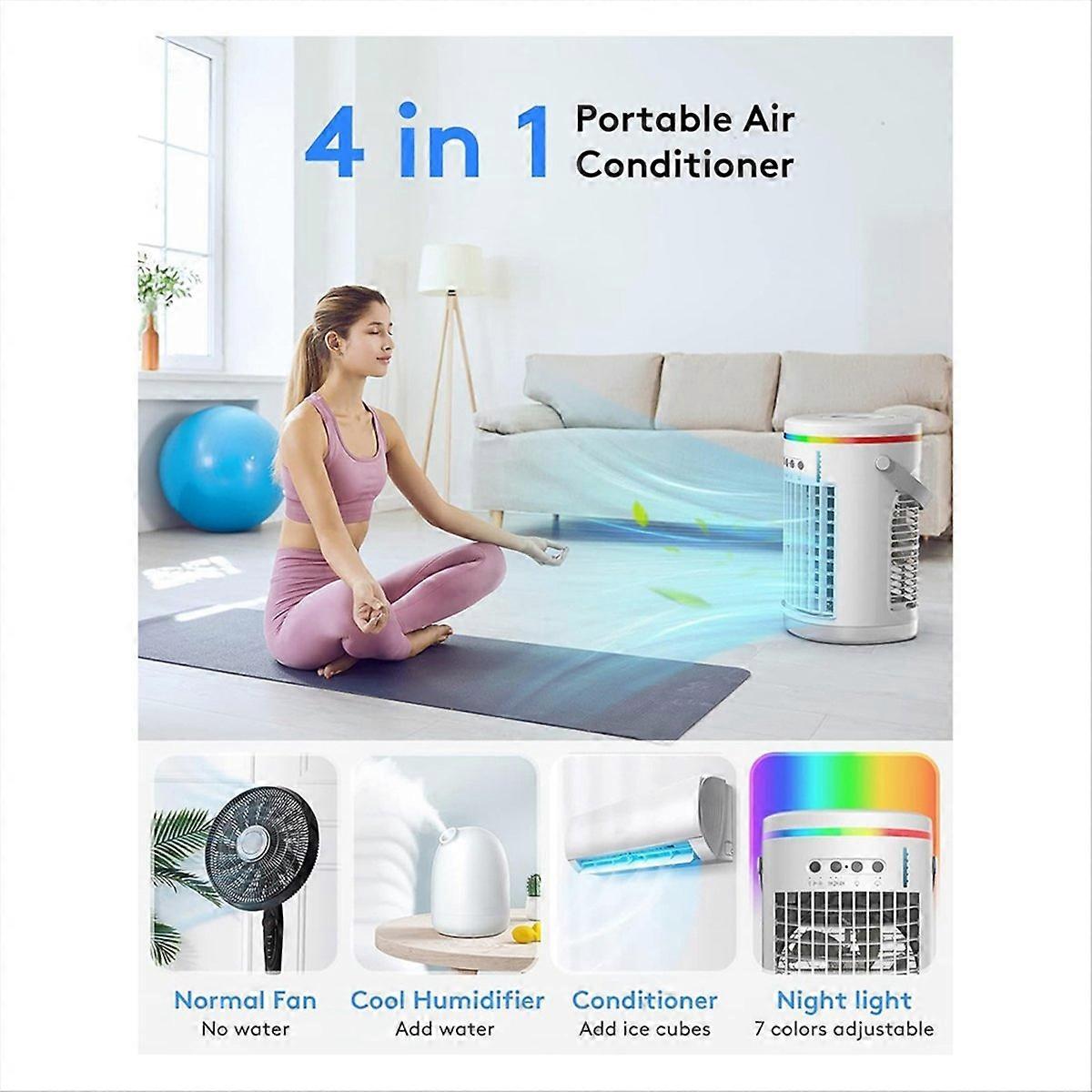 Tragbare Mini-verdunstungsklimaanlage Mit Fernbedienung, Leiser Luftkühler Für Zimmer, Büros Und Camping, Energiesparend, Keine Installation Erforderlich