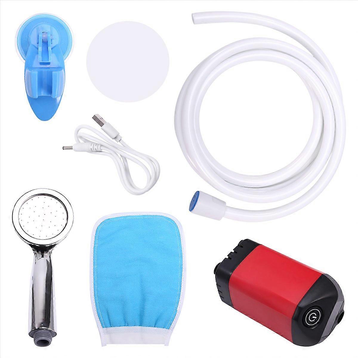 Tragbare Campingdusche Mit Ipx7 Wasserdichter Elektrischer Pumpe, Zum Duschen Im Freien, Wandern Und Reisen, Wiederaufladbar Und Praktisch.